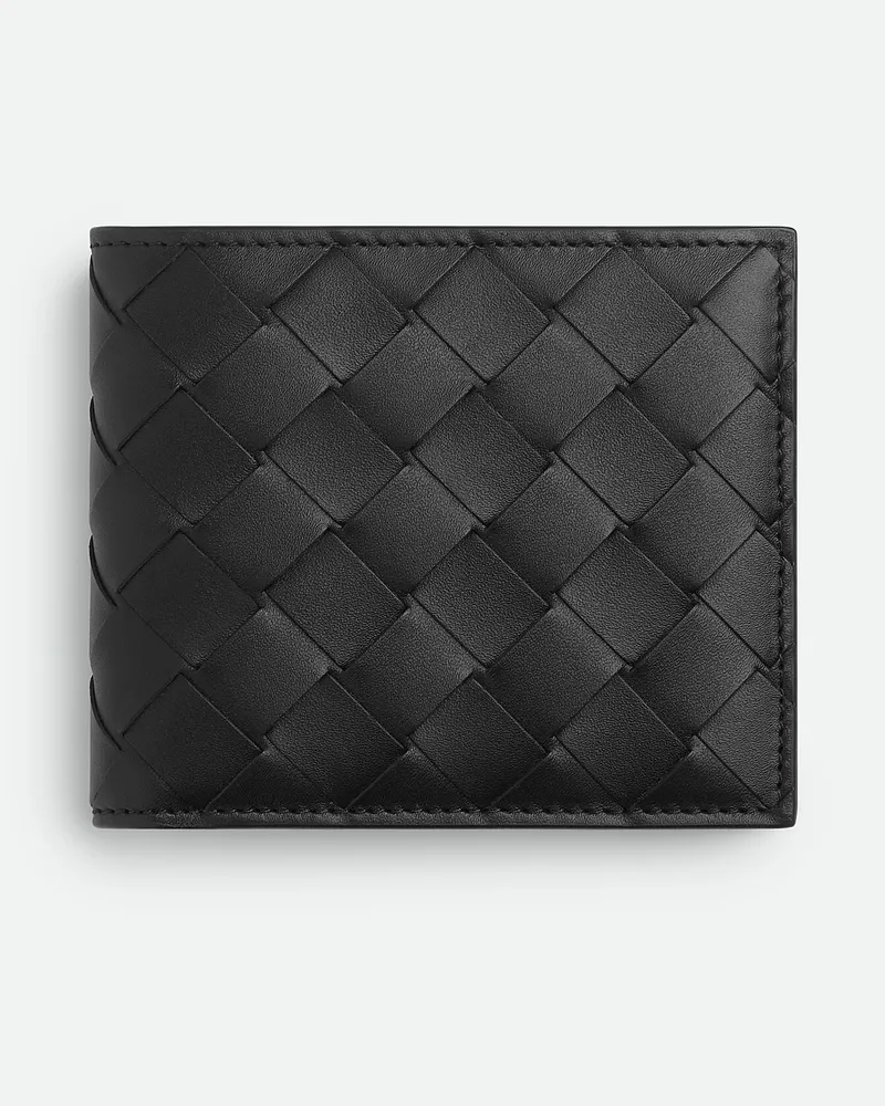 Bottega Veneta Intrecciato Bifold Portemonnaie Mit Münzfach Black