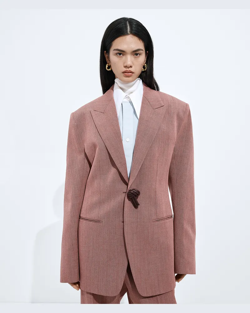 Bottega Veneta Jacke aus Woll-Leinen-Mélange-Rose - Damen Rose