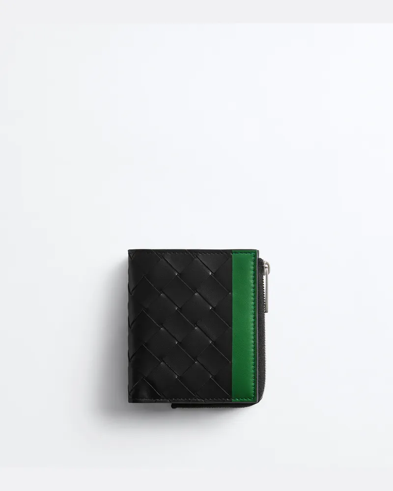 Bottega Veneta Kleines Intrecciato Bi-Fold Portemonnaie-Schwarz - Herren Schwarz