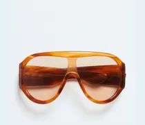 Scudo Shield Sonnenbrille - Braun - Unisex - 100 % Recyceltes Azetat
