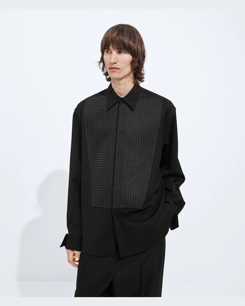 Bottega Veneta Hemd aus Grain-de-Poudre-Wolle-Schwarz - Herren Schwarz