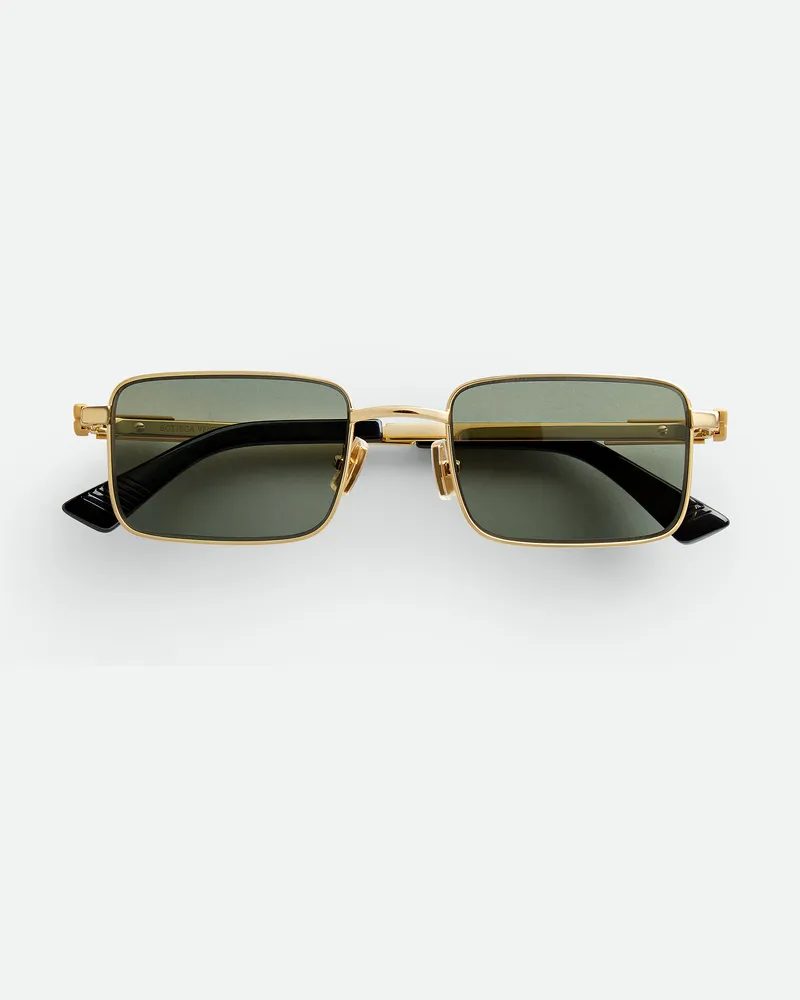 Bottega Veneta Rechteckige Classic Sonnenbrille - Gold - Unisex - 100% Metall Gold