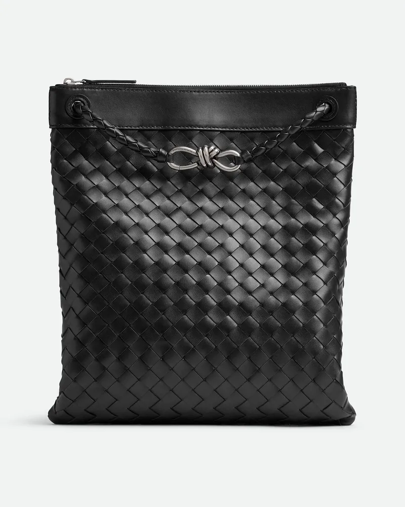 Bottega Veneta Flache Andiamo Messenger Bag Black