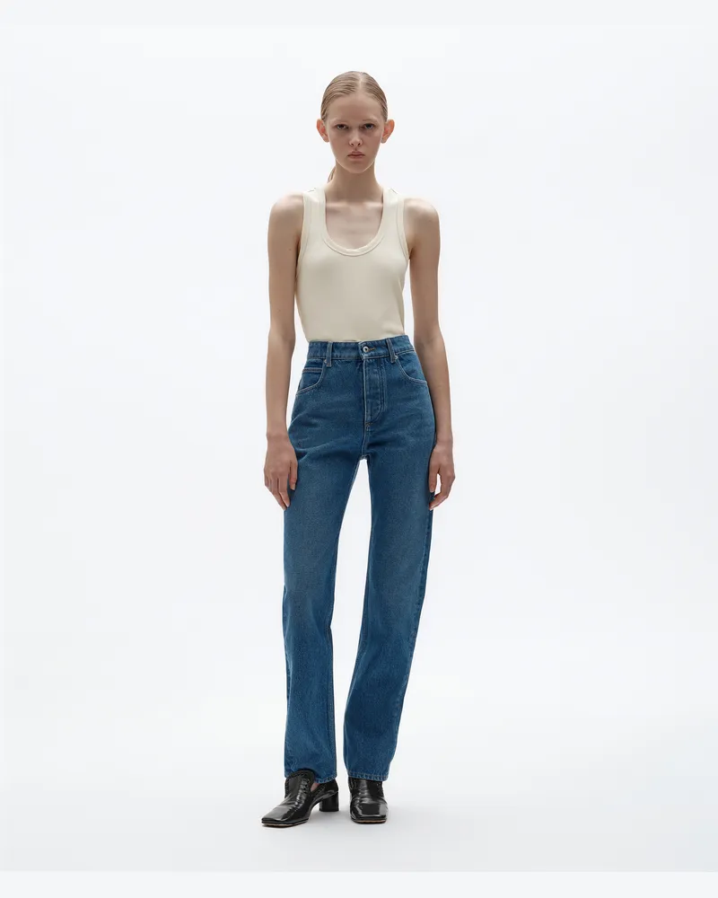 Bottega Veneta Medium Indigo Jeans mit geradem Bein-Blau - Damen Blau