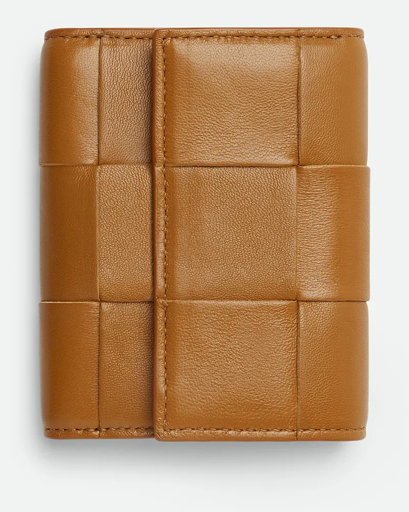 Bottega Veneta Trifold Portemonnaie Mit Zip Camel