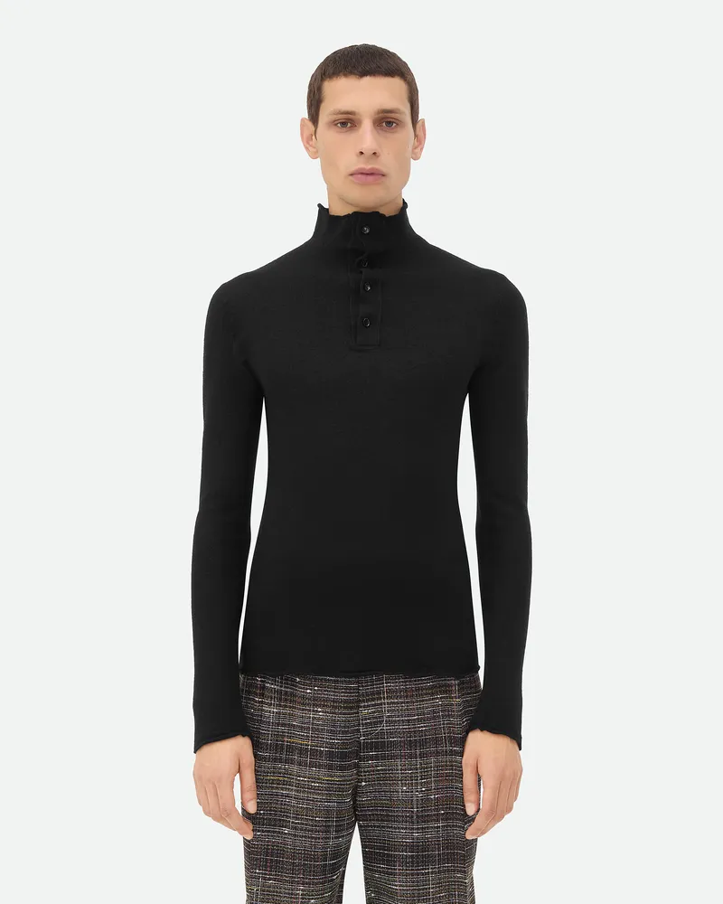 Bottega Veneta Pullover Au Wollfilz Black