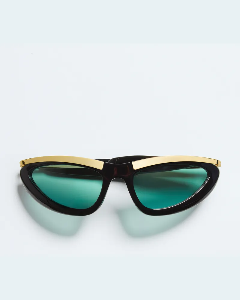 Bottega Veneta Prisma Cat-eye Sonnenbrille - Schwarz - Unisex - 70% Recyceltes Azetat & 30% Metall Schwarz