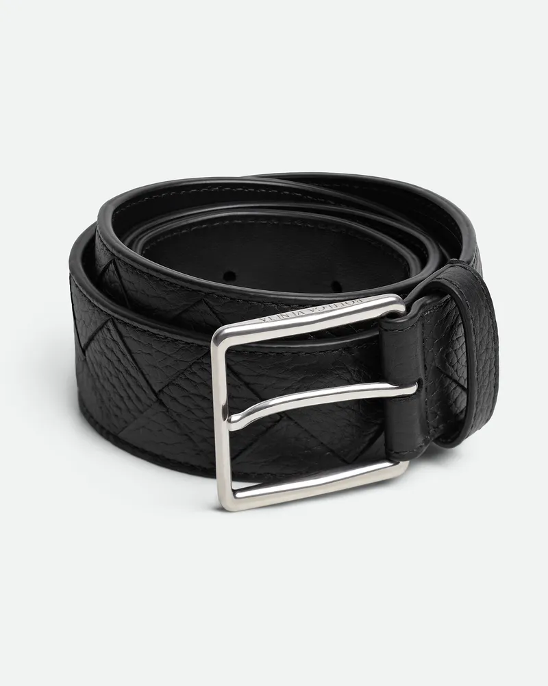 Bottega Veneta Intrecciato Gürtel - Schwarz - Herren 100% Kalbsleder Schwarz