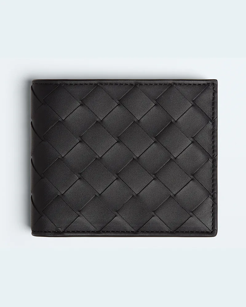 Bottega Veneta Intrecciato Bi-fold Portemonnaie - Schwarz - Herren - 100 % Kalbsleder Schwarz
