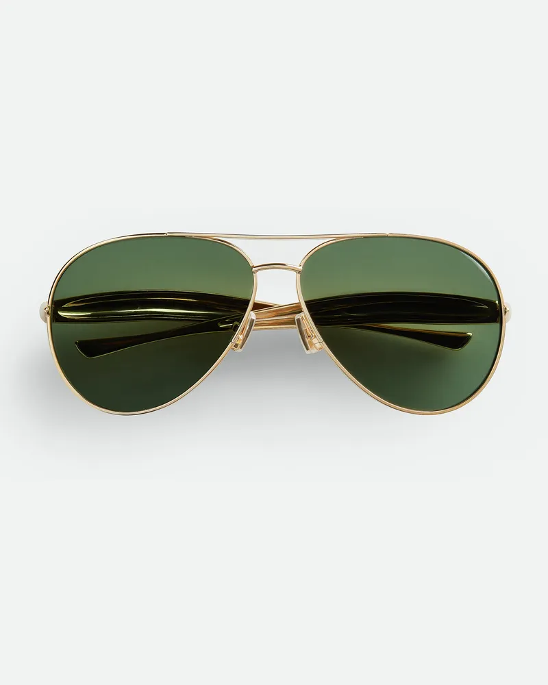 Bottega Veneta Sardine Aviator Sonnenbrille - Gold - Unisex Gold