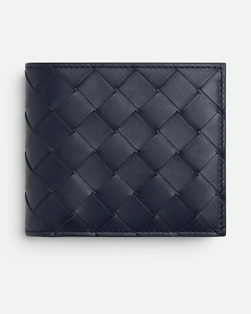 Bottega Veneta Intrecciato Bi-fold Portemonnaie Mit Münzfach - Blau - Herren - 100 % Kalbsleder Blau
