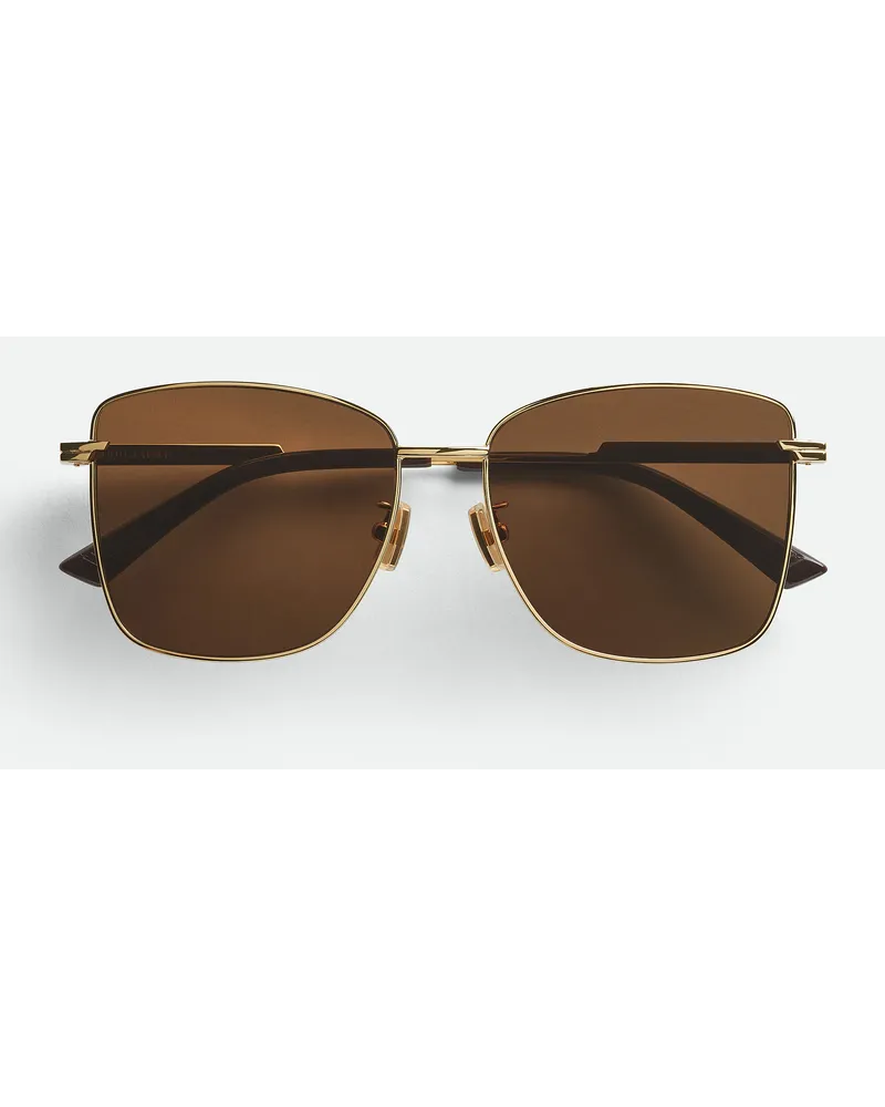 Bottega Veneta Eckige Classic Sonnenbrille Gold