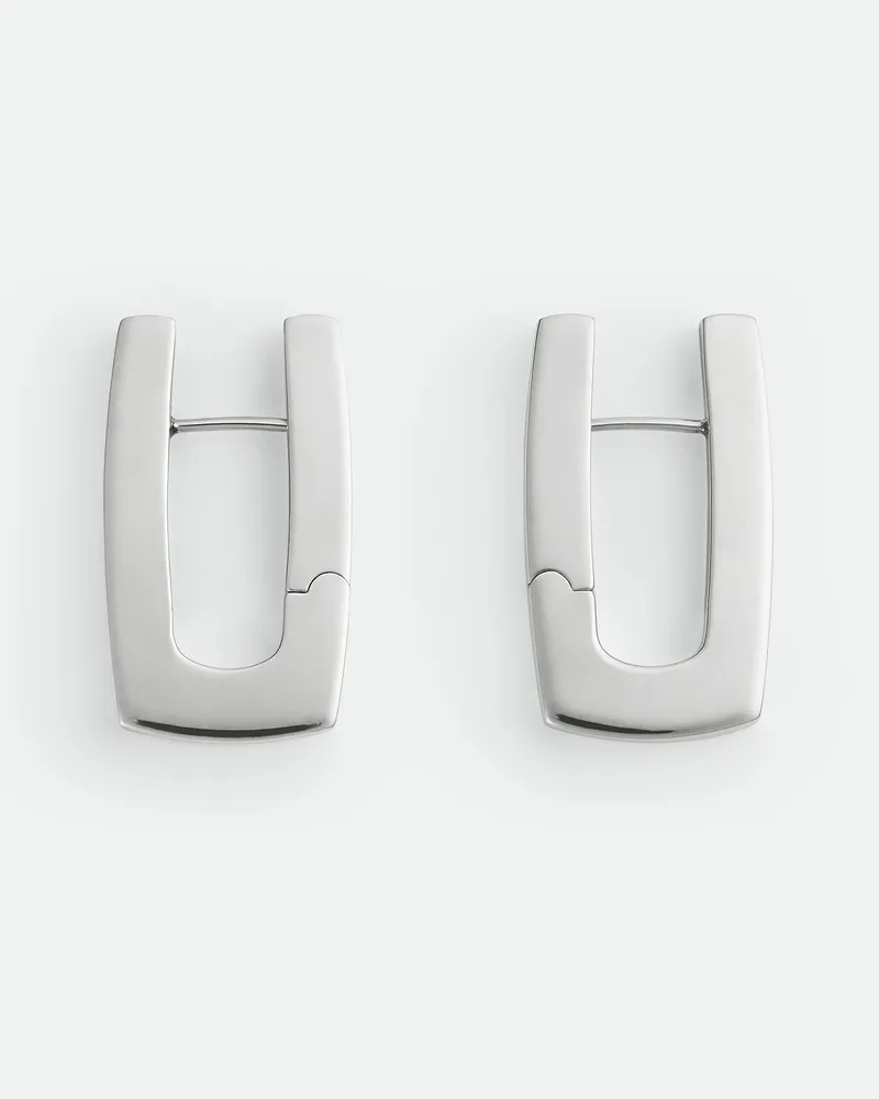 Bottega Veneta Shape Hoop Ohrringe Silver