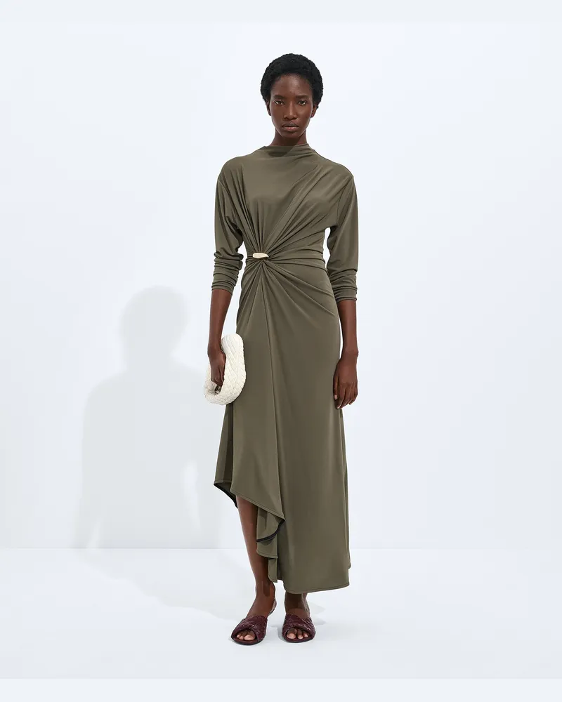 Bottega Veneta Kleid Aus Viskosejersey-crêpe - Grün - Damen 100 % Viskose Grün