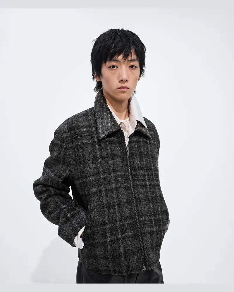 Bottega Veneta Karierte Wolljacke-Grau - Herren Grau