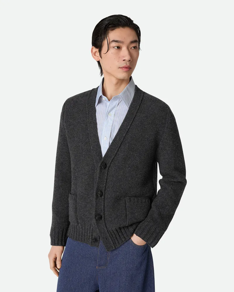 Bottega Veneta Cardigan Aus Wolle Anthracite