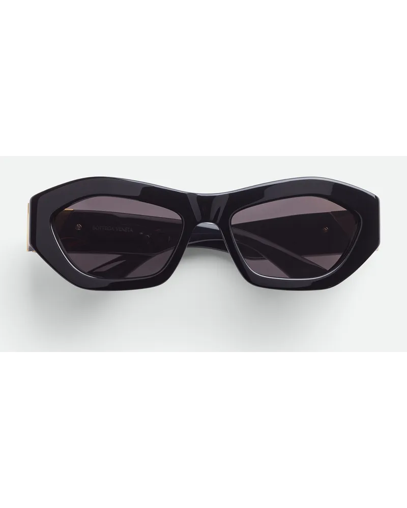 Bottega Veneta Sechseckige Angle Sonnenbrille Black