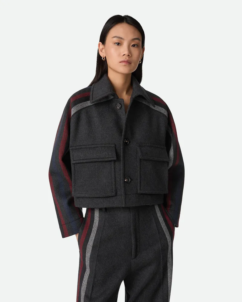 Bottega Veneta Jacke Aus Wolle Und Kaschmir - Grau & Silberfarben - Damen 90 % Wolle & 10 % Kaschmir Grau