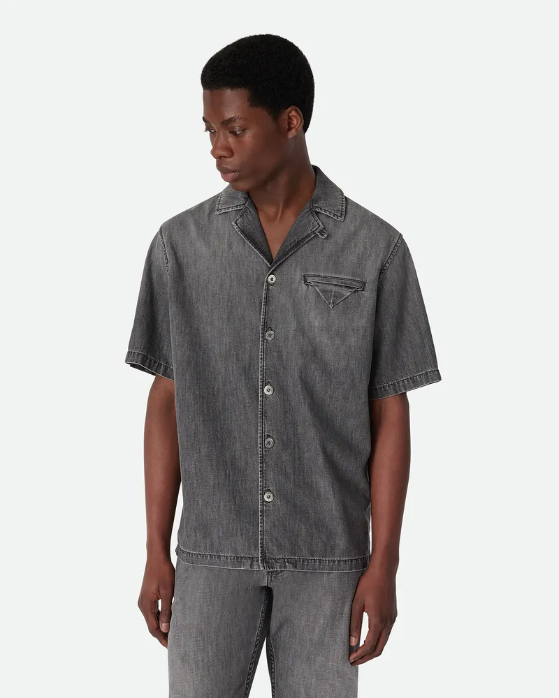 Bottega Veneta Schwarzes Vintage-jeanshemd Washed