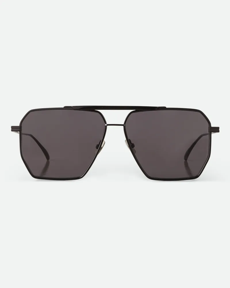 Bottega Veneta Classic Sonnenbrille In Pilotenform Black