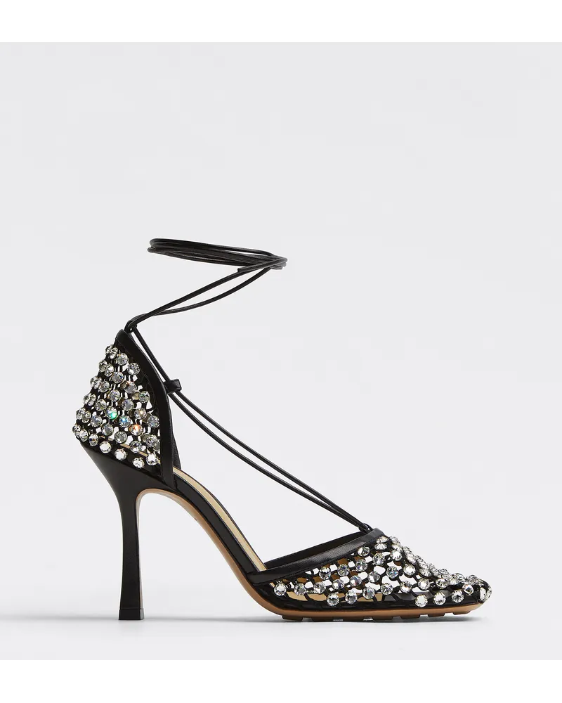 Bottega Veneta Sparkle Stretch Schnürsandale Black