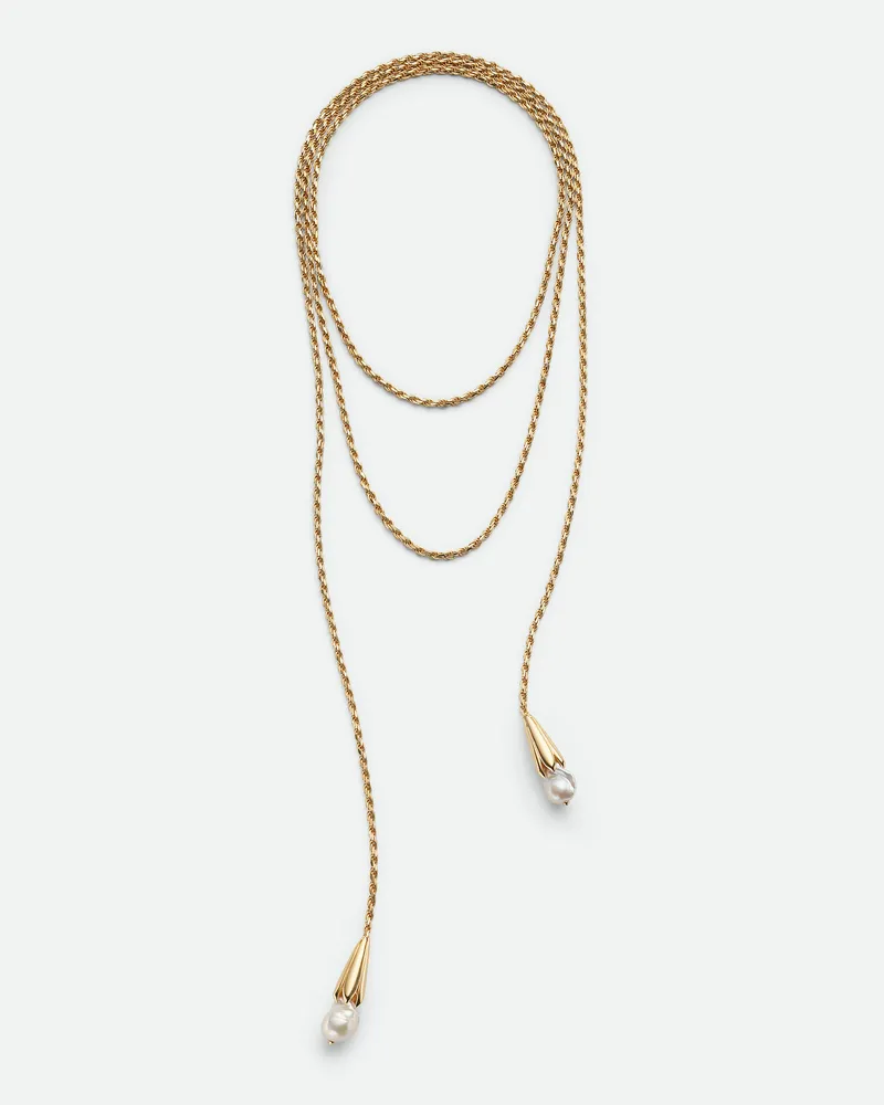 Bottega Veneta Pearl Schal-collier - Weiss - Damen - Sterlingsilber & Süßwasserperlen Weiss