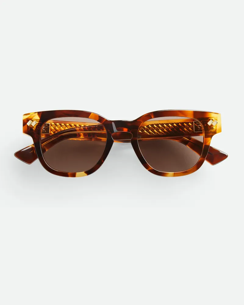 Bottega Veneta Intrecciato Panthos Sonnenbrille - Braun - Unisex - 100% Recyceltes Azetat Braun