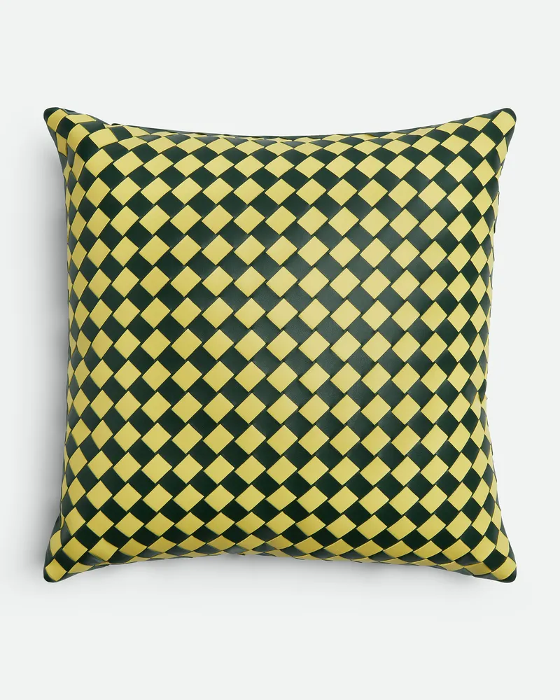 Bottega Veneta Kleines Kariertes Intrecciato Kissen Raintree