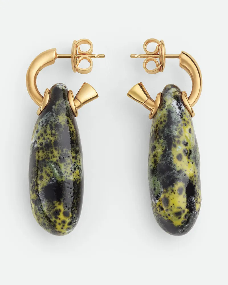 Bottega Veneta Kleine Ellipse Keramikohrringe Yellow