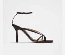 Stretch Sandale Mit Riemen - Schwarz - Damen 100 % Lammleder