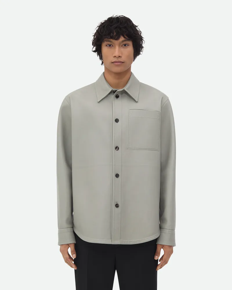 Bottega Veneta Hemd aus gebondetem Leder-Grau - Herren Grau