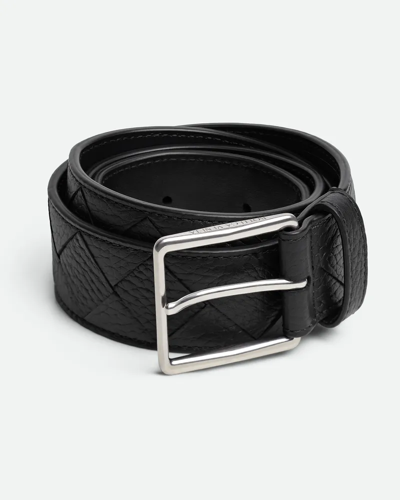 Bottega Veneta Intrecciato Gürtel Black
