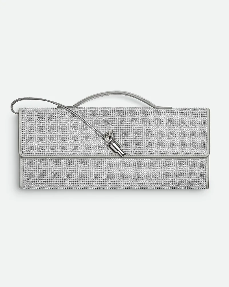 Bottega Veneta Andiamo Clutch - Grau & Silberfarben - Damen - 100% Ziegenleder Grau