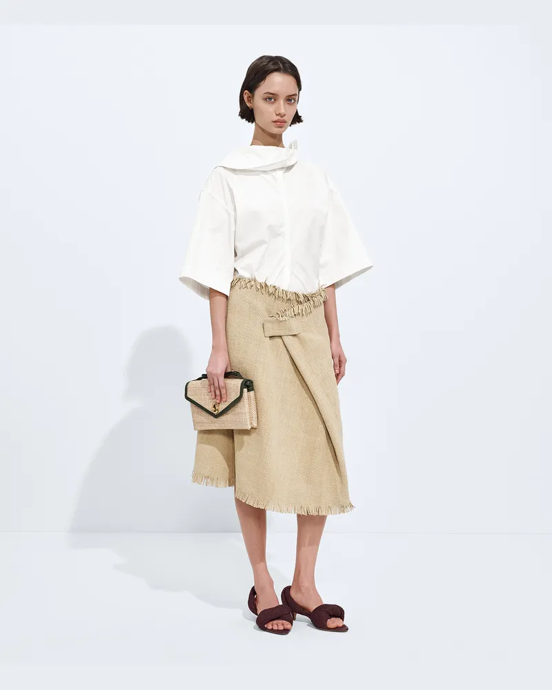 Bottega Veneta Rock aus Mini Intreccio Wildleder-Beige - Damen Beige