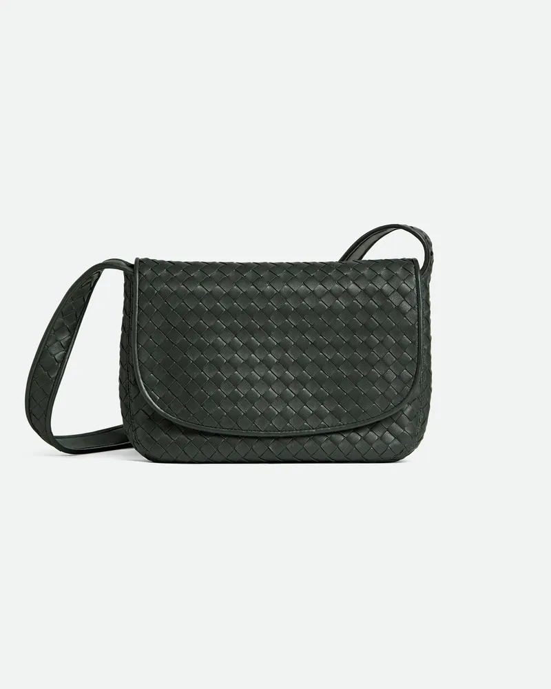 Bottega Veneta Veneto Flap Messenger Dark