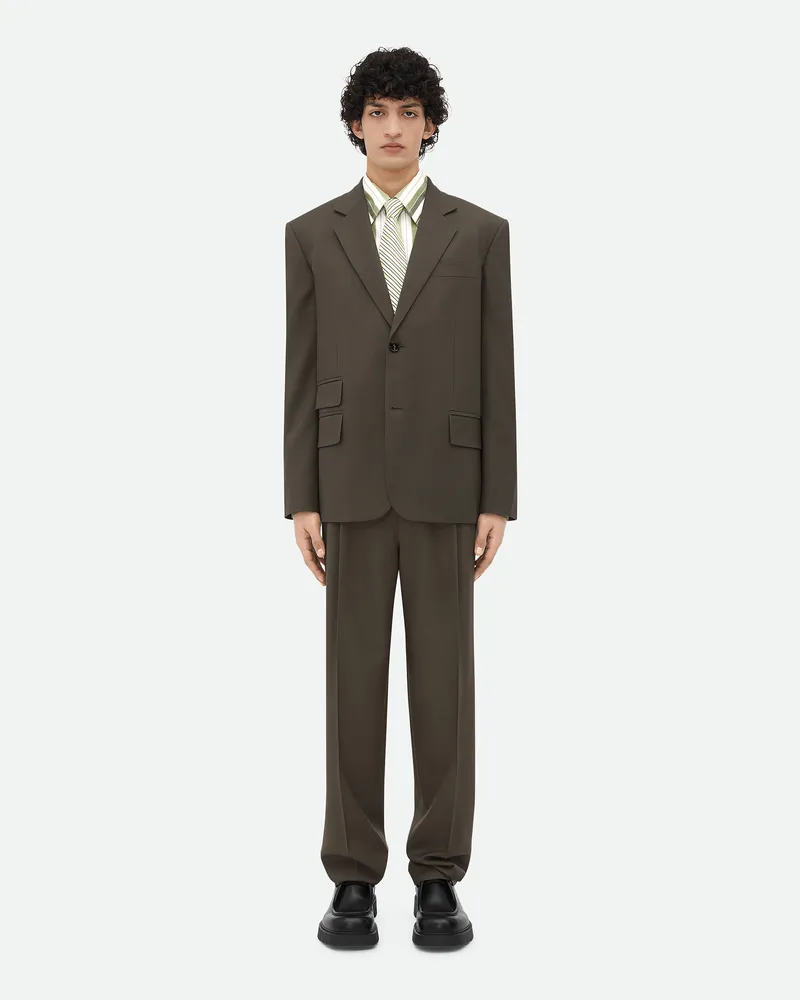 Bottega Veneta Jacke Aus Leichtem Wolltwill Olive