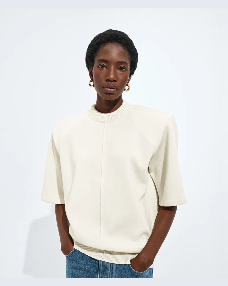 Bottega Veneta Tailoring-top Aus Wolle - Weiss - Damen 100 % Wolle Weiss