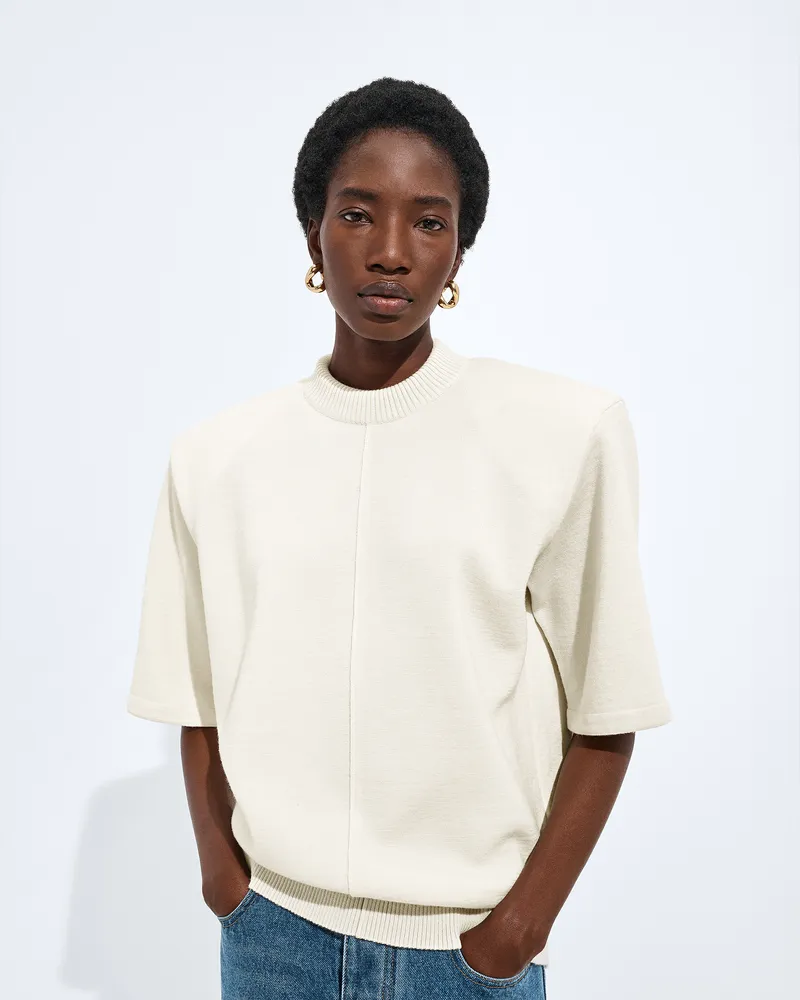 Bottega Veneta Tailoring-top Aus Wolle - Weiss - Damen 100 % Wolle Weiss