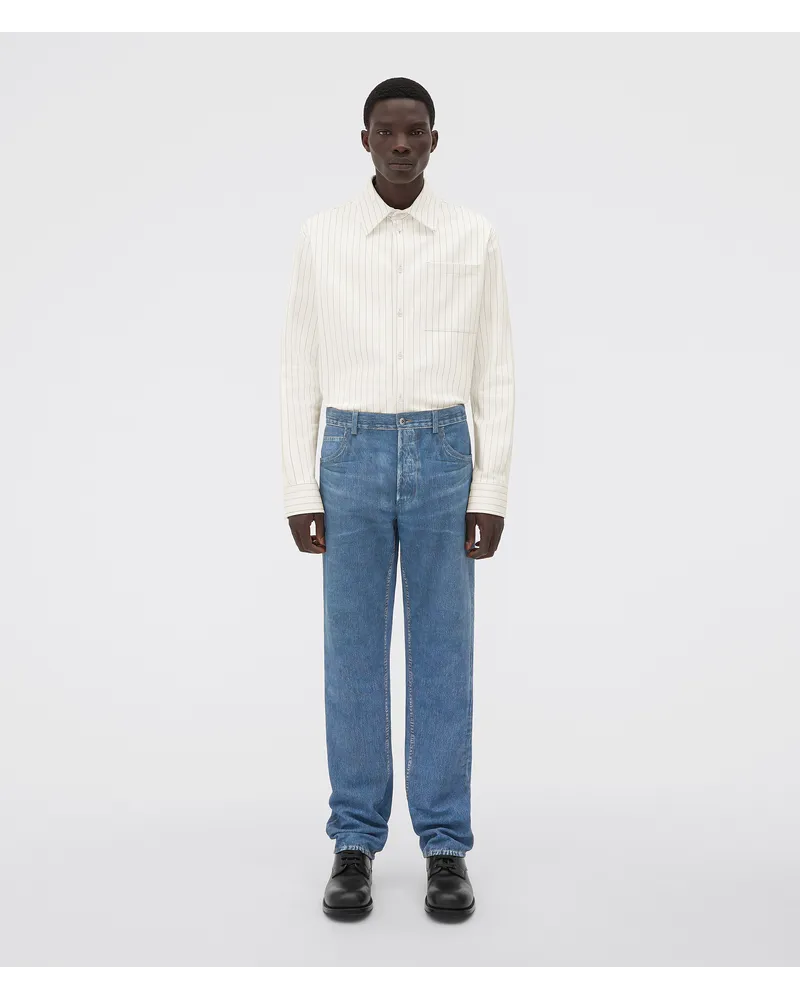 Bottega Veneta Hose Aus Bedrucktem Leder Mit Denimeffekt Medium