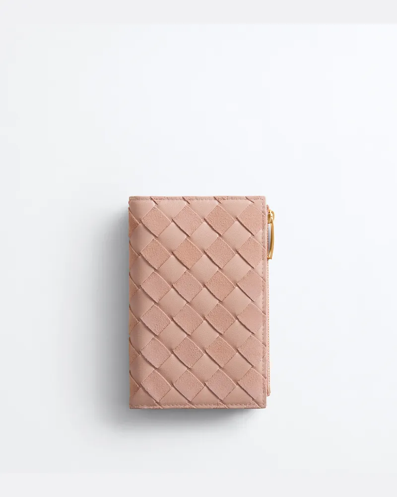 Bottega Veneta Mittelgroßes Intrecciato Bi-Fold Portemonnaie-Rose - Damen Rose