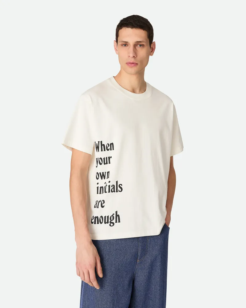 Bottega Veneta Bedrucktes T-shirt Aus Baumwolljersey - Weiss - Herren 100 % Baumwolle Weiss