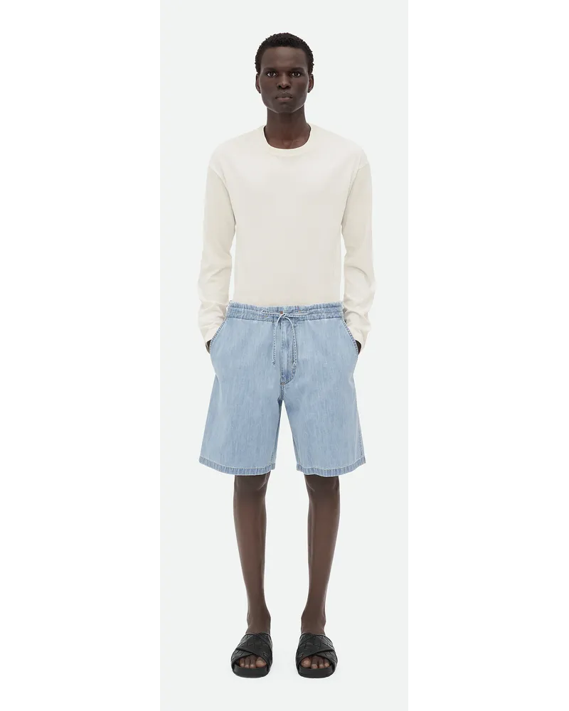 Bottega Veneta eichter, Eastischer Denim Mit Ausgebeichter, Heer Waschung Light