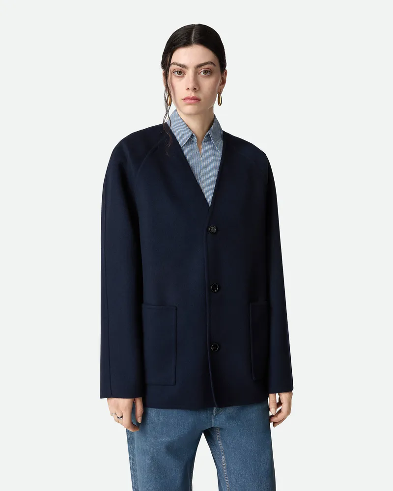 Bottega Veneta Leichter Mantel Aus Wolle Und Kaschmir - Blau - Damen Wolle & Kaschmir Blau