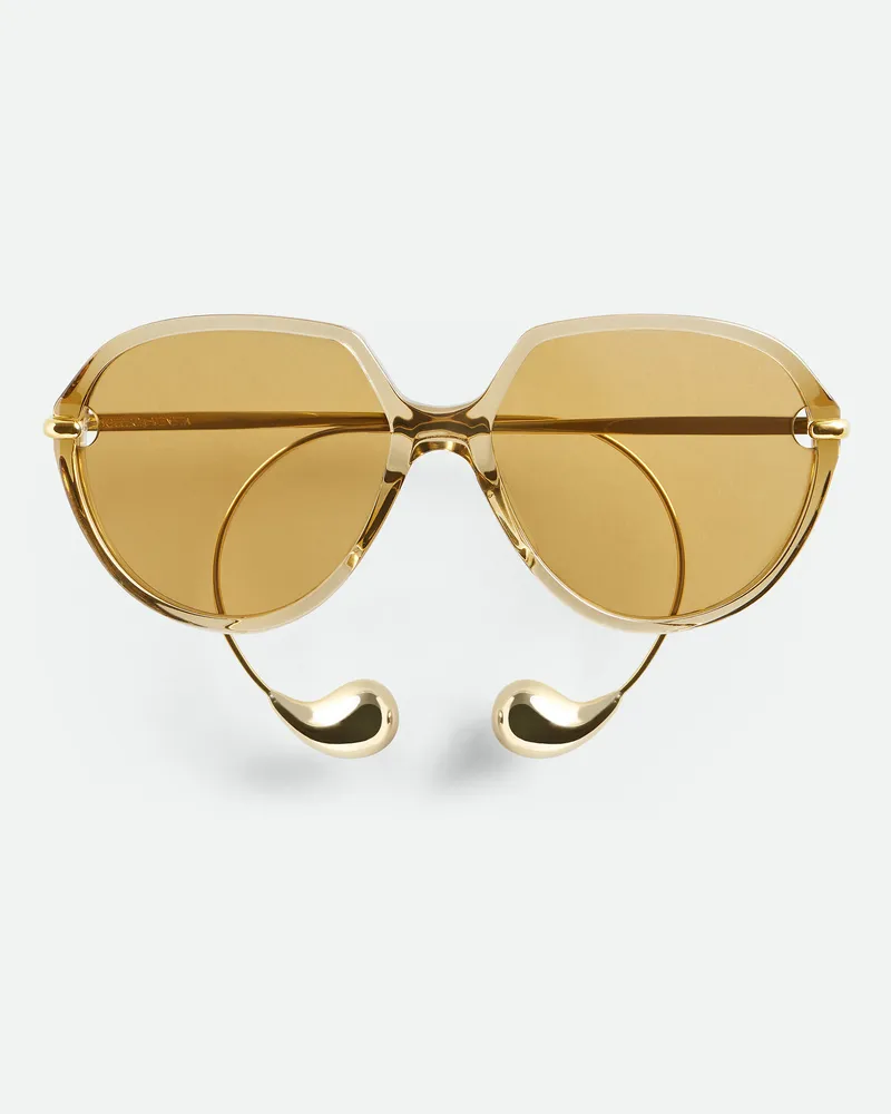 Bottega Veneta Quadratische Drop Sonnenbrille - Gelb - Unisex - 100 % Recyceltes Azetat Gelb