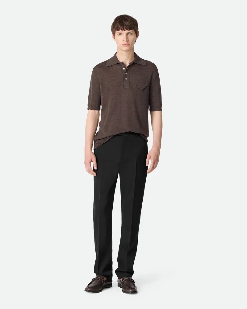 Bottega Veneta Hose Aus Grain-de-poudre - Schwarz - Herren Wolle Schwarz