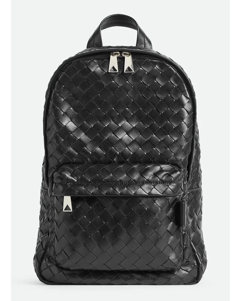 Bottega Veneta Kleiner Intrecciato Rcksack Black