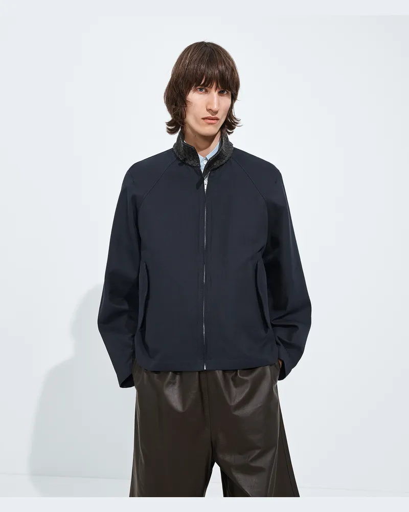 Bottega Veneta Harrington-Jacke aus Baumwollgabardine-Blau - Herren Blau