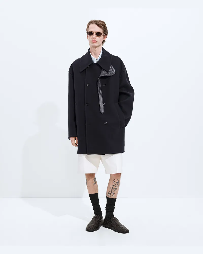 Bottega Veneta Caban-Mantel aus zweilagigem Kaschmir-Blau - Herren Blau