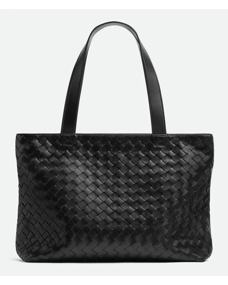Bottega Veneta Kleine Intrecciato Tote Mit Zip Black
