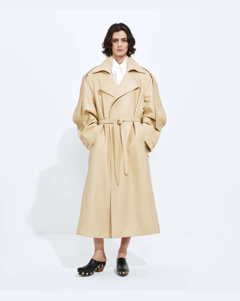 Bottega Veneta Trenchcoat aus leicht glänzendem Leder-Beige - Damen Beige